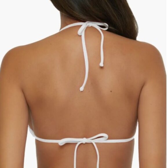 BECCA by Rebecca Virtue White Triangle Bikini Swim Top Small - Picture 9 of 9